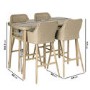 4 Seater Neutral Rattan Bar Table and Stools - Fortrose