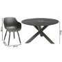 6 Seater Aluminum Dining Table with Ceramic Painted Glass Table Top and Tub Chairs