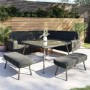 6 Seater Dark Grey Rattan Corner Dining Set with 2 Benches - Como