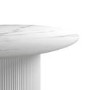 Marble Round White Fluted Dining Table -Fuji