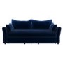 Navy Velvet Futon Sofa Bed - Seats 3 - Gaia