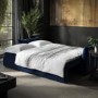 Navy Velvet Futon Sofa Bed - Seats 3 - Gaia