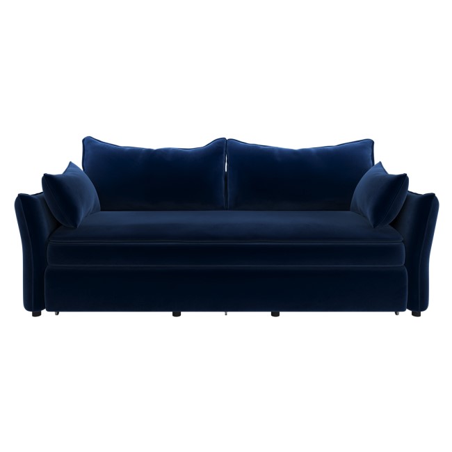 Navy Velvet Futon Sofa Bed - Seats 3 - Gaia