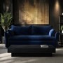 Navy Velvet Futon Sofa Bed - Seats 3 - Gaia