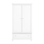 White Double Wardrobe with Drawer - Georgia