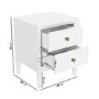 White 2-Drawer Bedside Table - Georgie