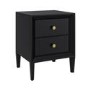 Black 2-Drawer Bedside Table - Georgie