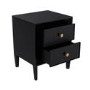 Black 2-Drawer Bedside Table - Georgie