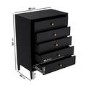 Black Chest of 5 Drawers - Georgie