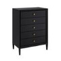 Black Chest of 5 Drawers - Georgie