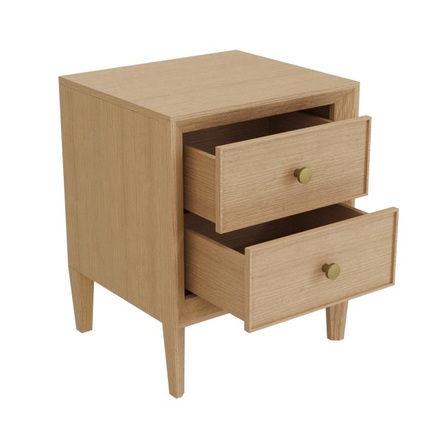 Solid Wood 2-Drawer Bedside Table - Georgie