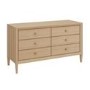 Wide Solid Wood Chest of 6 Drawers - Georgie