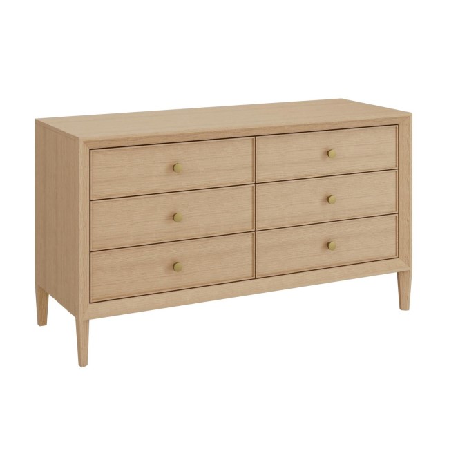 Wide Solid Wood Chest of 6 Drawers - Georgie