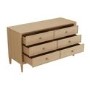 Wide Solid Wood Chest of 6 Drawers - Georgie