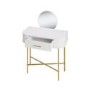 Small White And Gold Dressing Table With Mirror And Storage Drawer - Gigi