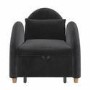 Dark Grey Velvet Chair Bed - Gene