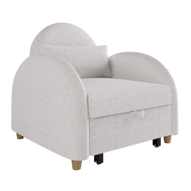 Beige Boucle Chair Bed - Gene 