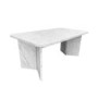 White Marble Effect Pillar Extendable Dining Table - Seats 6 - 8 - Geneva