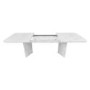 White Marble Effect Pillar Extendable Dining Table - Seats 6 - 8 - Geneva