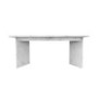 White Marble Effect Pillar Extendable Dining Table - Seats 6 - 8 - Geneva