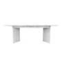 White Marble Effect Pillar Extendable Dining Table - Seats 6 - 8 - Geneva