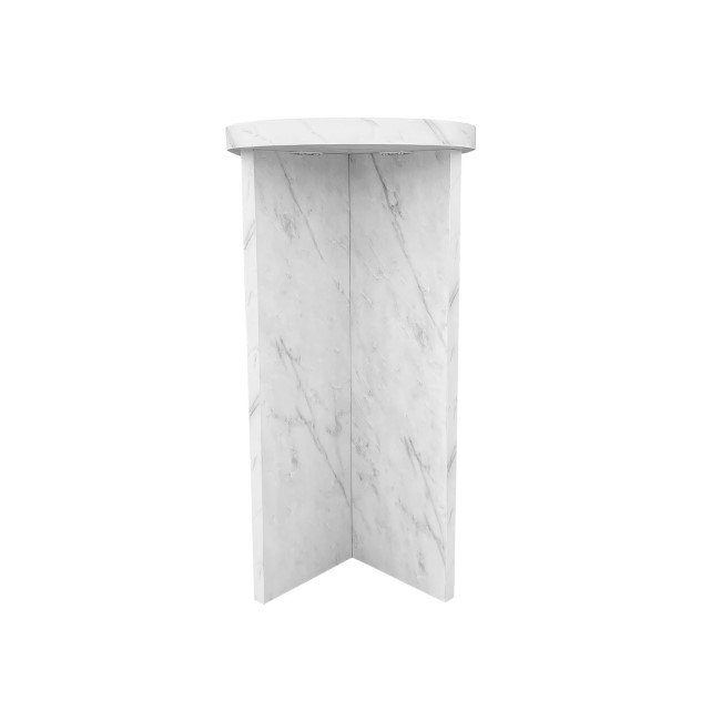 Large White Marble Effect Console Table - Geneva