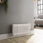 Reggio White Horizontal Double Column Traditional Radiator 300x605mm 1062 BTU - Cast Iron Style