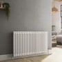 Reggio White Horizontal Double Column Traditional Radiator 600x1010mm 3462 BTU - Cast Iron Style