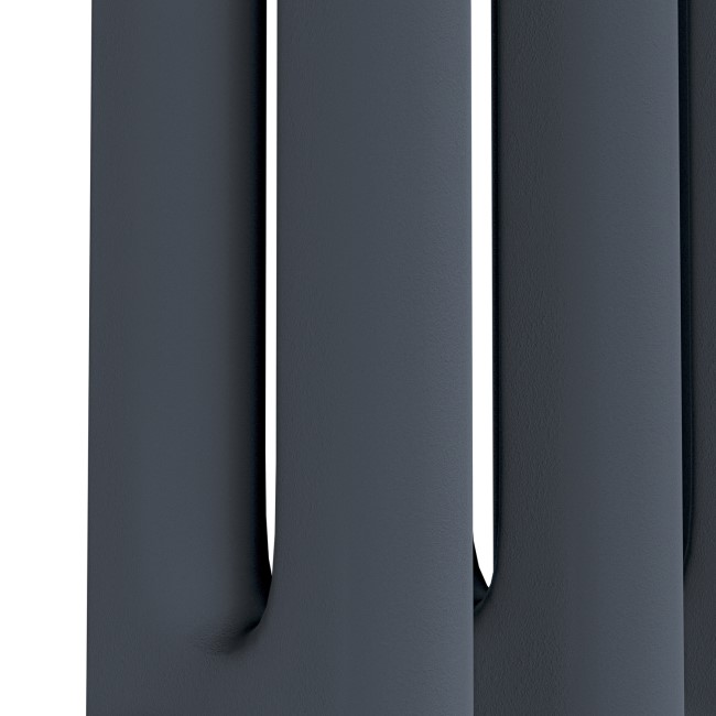 Reggio Anthracite Horizontal Double Column Traditional Radiator 300x425mm 735 BTU - Cast Iron Style