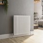 Reggio White Horizontal Triple Column Traditional Radiator 600x605mm 2586 BTU - Cast Iron Style