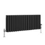 Reggio Midnight Black Horizontal Triple Column Traditional Radiator 300x830mm 1857 BTU - Cast Iron Style