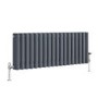 Reggio Anthracite Horizontal Triple Column Traditional Radiator 300x830mm 1857 BTU - Cast Iron Style