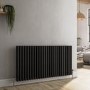 Reggio Midnight Black Horizontal Triple Column Traditional Radiator 600x1190mm 5173 BTU - Cast Iron Style