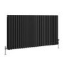 Reggio Midnight Black Horizontal Triple Column Traditional Radiator 600x1190mm 5173 BTU - Cast Iron Style