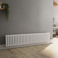 Reggio White Horizontal Triple Column Traditional Radiator 300x1460mm 3301 BTU - Cast Iron Style