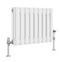 Reggio White Horizontal Triple Column Traditional Radiator 300x425mm 928 BTU - Cast Iron Style