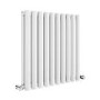 Sorrento White Horizontal Oval Designer Radiator 600x590mm Double Panel 2399 BTU