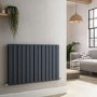 Riace Anthracite Horizontal Flat Designer Radiator 600x884mm Double Panel 3342 BTU