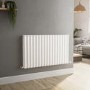 Sorrento White Horizontal Oval Designer Radiator 600x1003mm Double Panel 4079 BTU