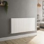 Sorrento White Horizontal Oval Designer Radiator 600x1180mm Double Panel 4798 BTU