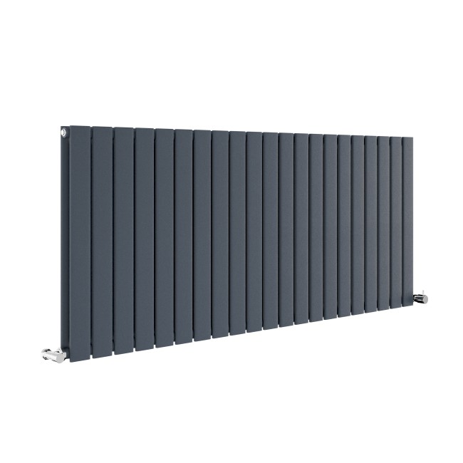 Riace Anthracite Horizontal Flat Designer Radiator 600x1428mm Double Panel 5398 BTU