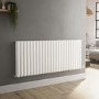 Sorrento White Horizontal Oval Designer Radiator 600x1416mm Double Panel 5758 BTU