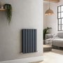 Riace Anthracite Horizontal Flat Designer Radiator 600x408mm Double Panel 1542 BTU