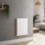 Sorrento White Horizontal Oval Designer Radiator 600x413mm Double Panel 1679 BTU