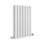 Sorrento White Horizontal Oval Designer Radiator 600x413mm Double Panel 1679 BTU