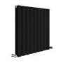 Riace Midnight Black Horizontal Flat Designer Radiator 600x612mm Double Panel 2313 BTU