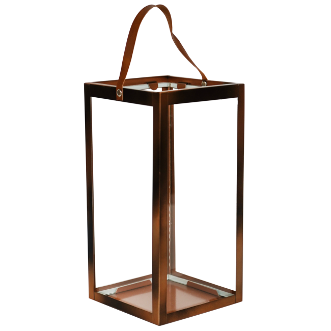 Ivyline Small Tall Copper Outdoor Lantern Hampton