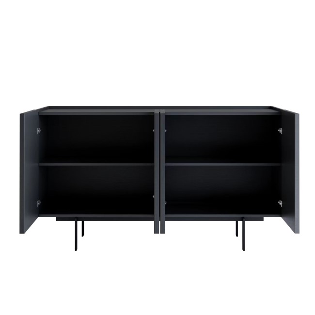 Large Black Oak Sideboard - 4 Doors - Helmer