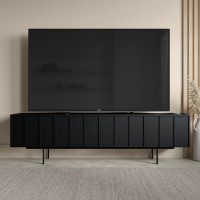 Large Black Oak TV Stand with Storage - TV's up to 70" - Helmer