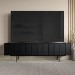 Large Black Oak TV Stand with Storage - TV's up to 70" - Helmer